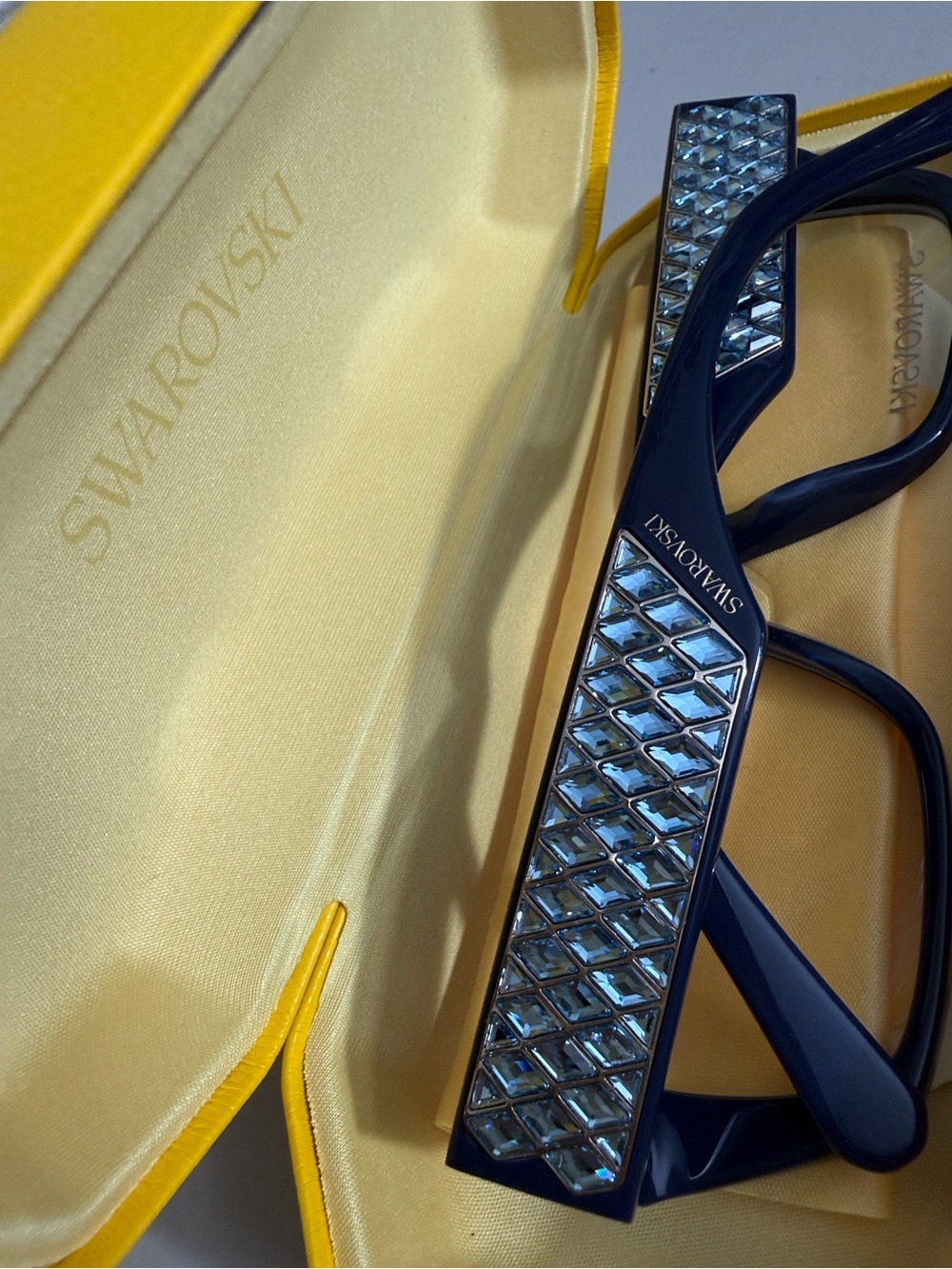 NEW Swarovski CRYSTAL Navy Blue Women's Cat-Eye Glasses RX SK5446 090 - Picture 7 of 8